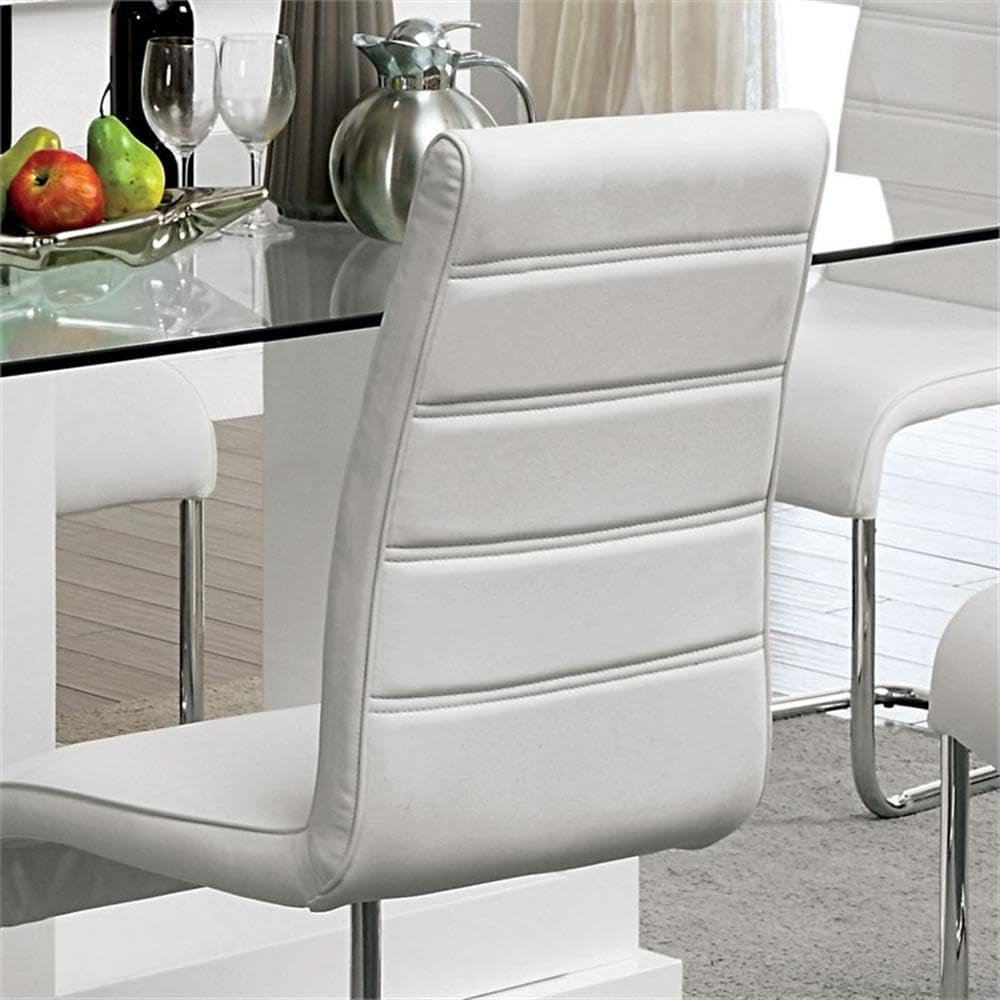 Dorazio Wood 5-Piece round Dining Table Set in White