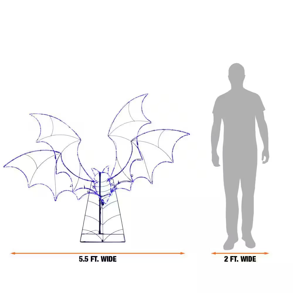 5.5 Ft. Halloween Classics LED Bat Silhouette H42