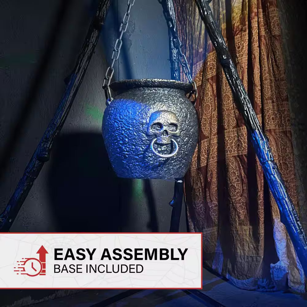 4.7 Ft. Touch-Activated Animated Witch Cauldron Halloween Prop