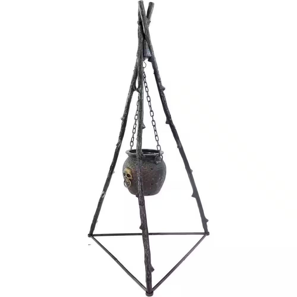 4.7 Ft. Touch-Activated Animated Witch Cauldron Halloween Prop