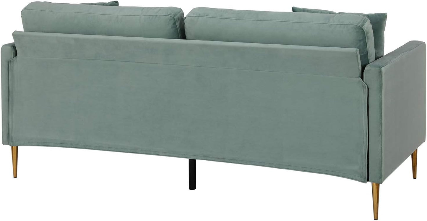 Highland Sofa Couch with Pillows, Green