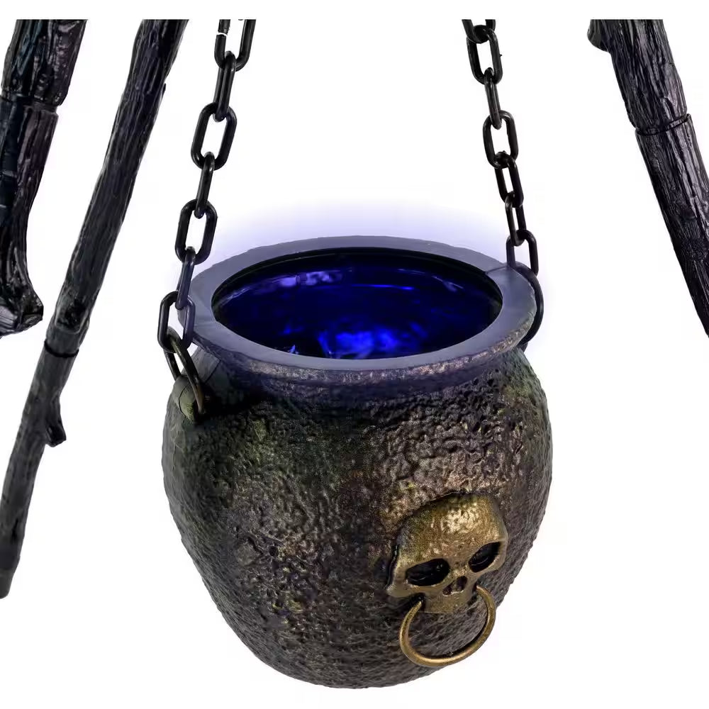 4.7 Ft. Touch-Activated Animated Witch Cauldron Halloween Prop