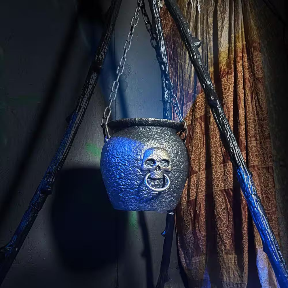 4.7 Ft. Touch-Activated Animated Witch Cauldron Halloween Prop