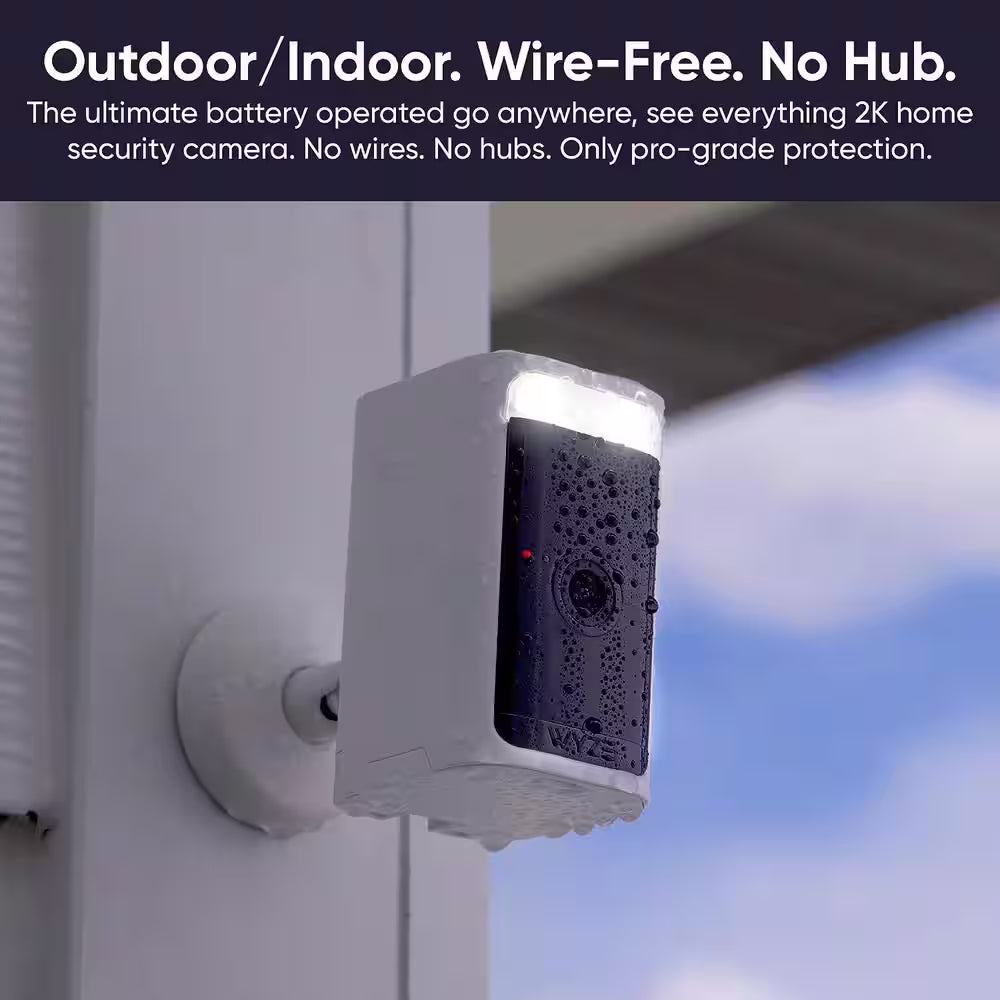 Battery Cam Pro, Wireless Indoor/Outdoor Home Security Camera, with 2K HD Color Night Vision and Built-In Spotlight