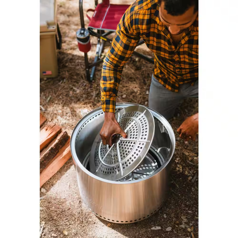 Yukon 2.0 In.,27 In. X 17 In. Stainless Steel Wood Burning Fire Pit