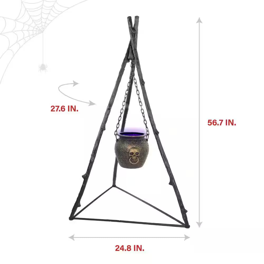 4.7 Ft. Touch-Activated Animated Witch Cauldron Halloween Prop
