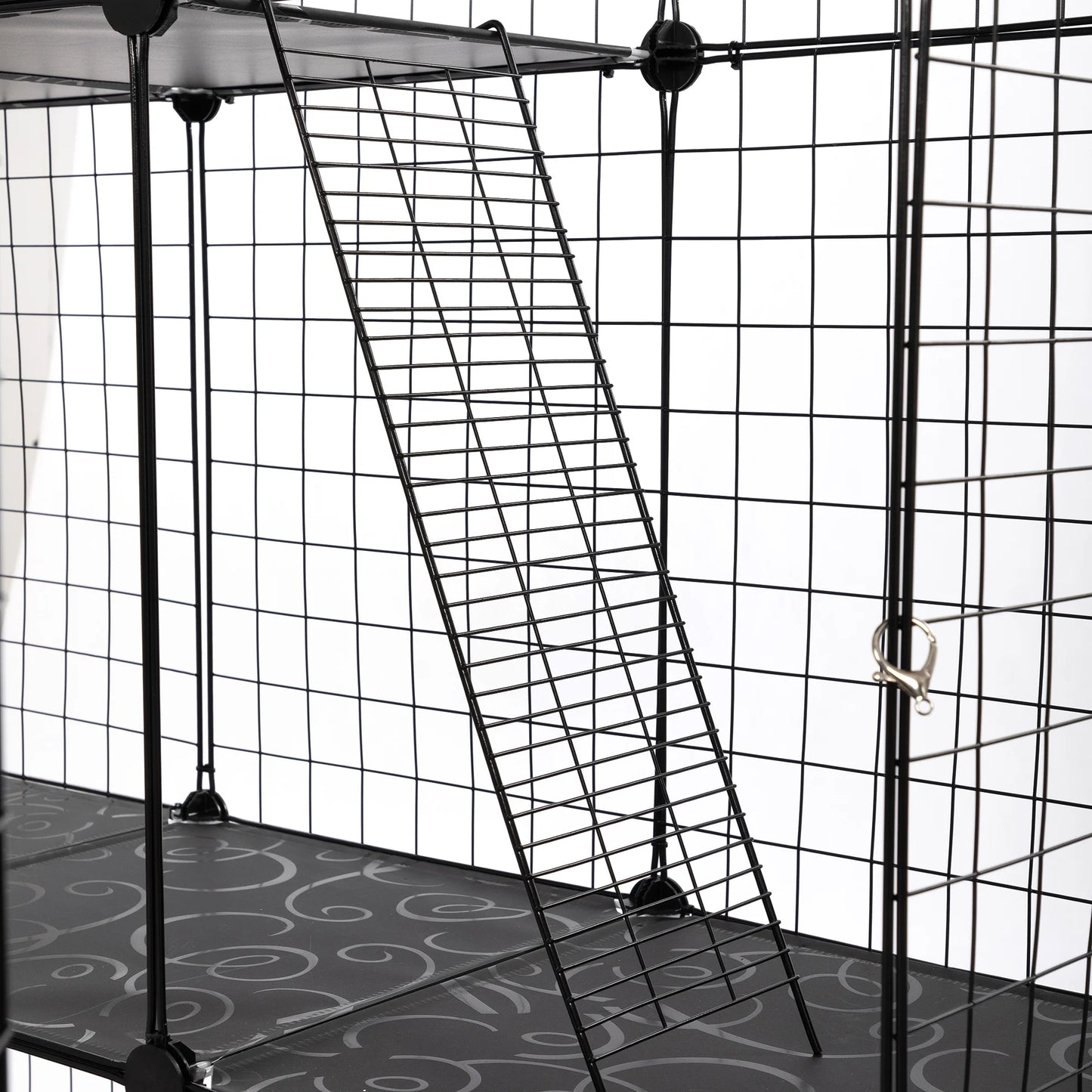 72" Large Cat Cage Playpen, DIY Metal Wire Kennels, Pet Cage for Rabbit Small Animal Indoor, Black