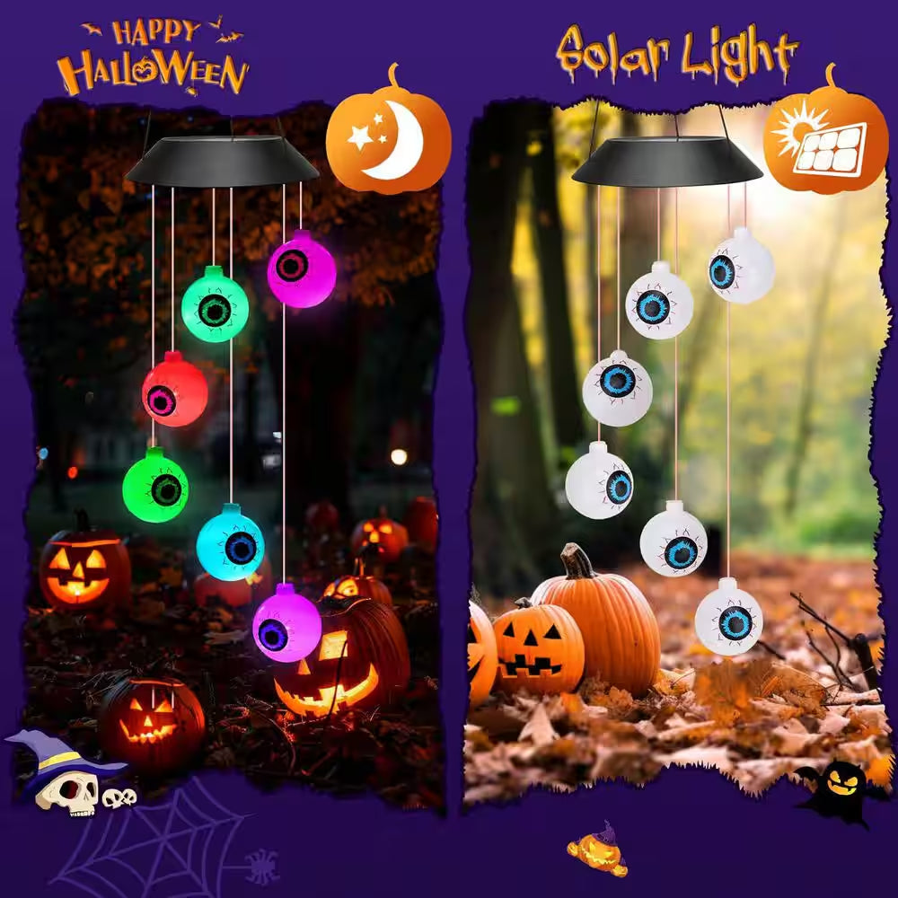 Decorations outside Solar Outdoor Lights Waterproof Eyeballs Wind Chimes for Party Yard Porch Patio Home Window