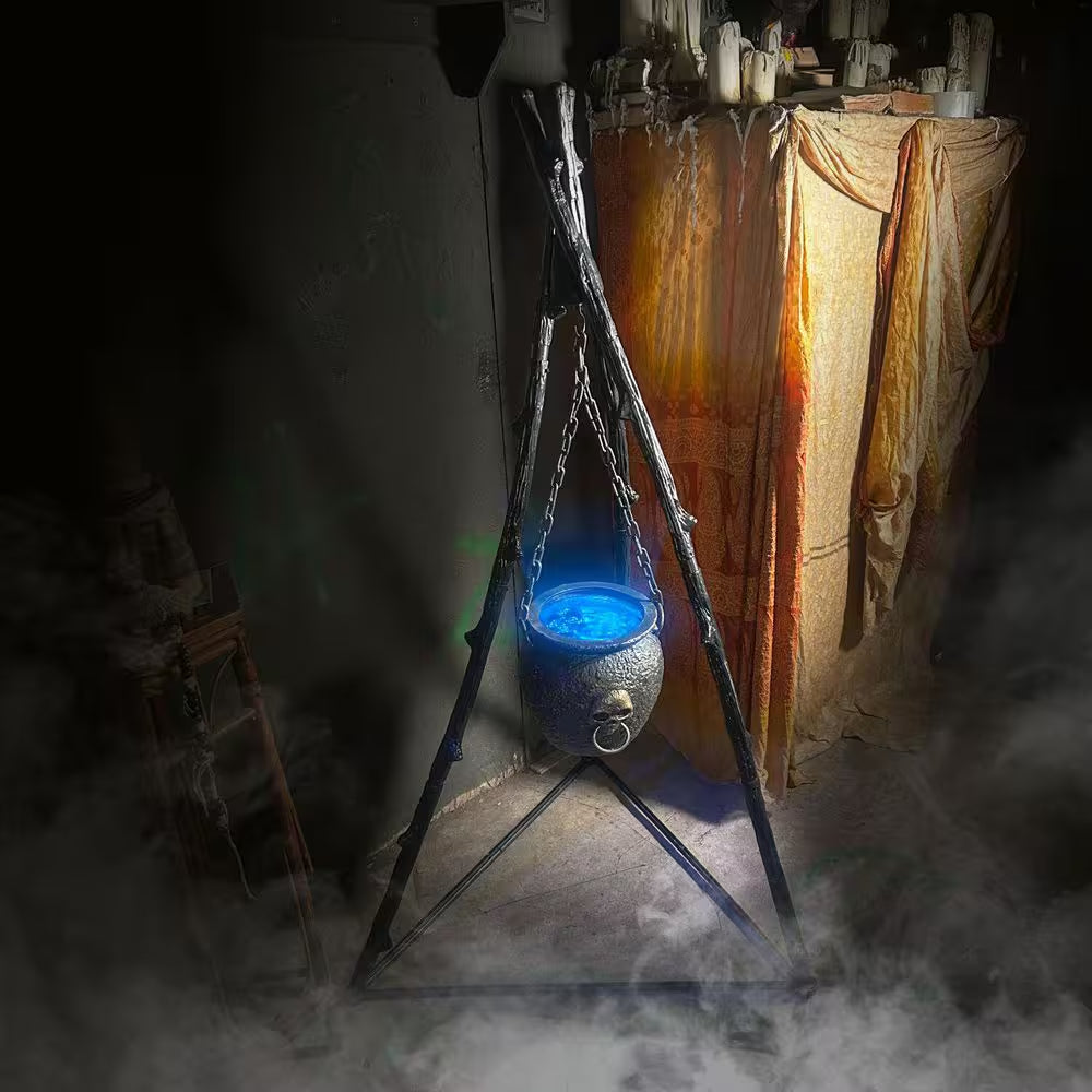 4.7 Ft. Touch-Activated Animated Witch Cauldron Halloween Prop