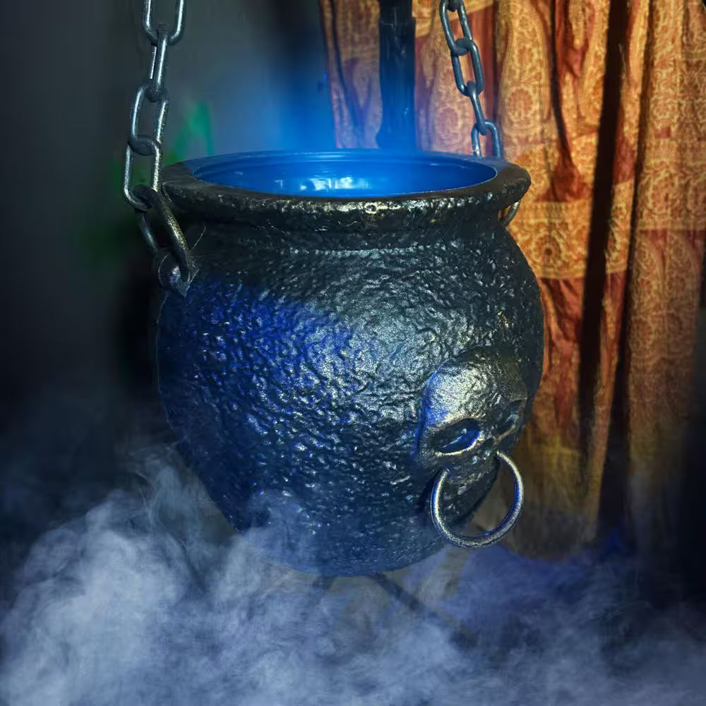 4.7 Ft. Touch-Activated Animated Witch Cauldron Halloween Prop