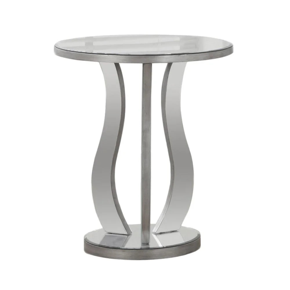 Accent Table Side End Nightstand Lamp Living Room Bedroom Mirror Grey