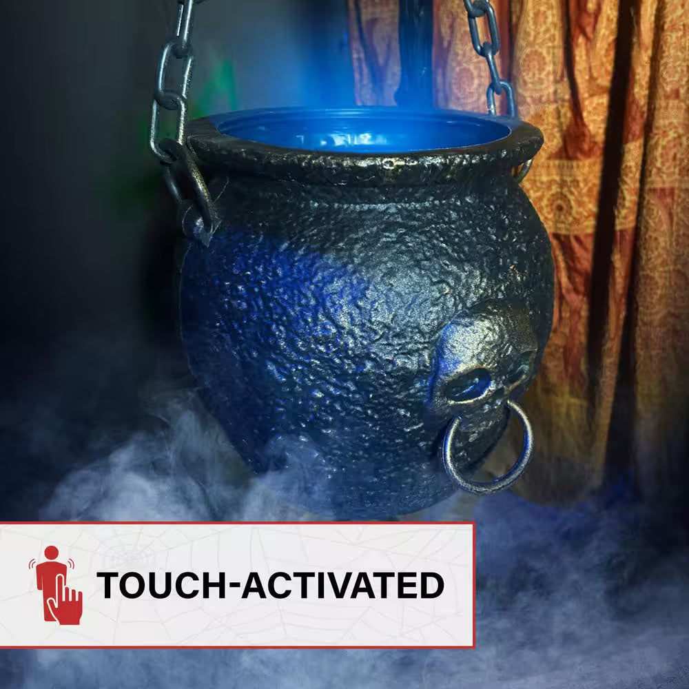 4.7 Ft. Touch-Activated Animated Witch Cauldron Halloween Prop