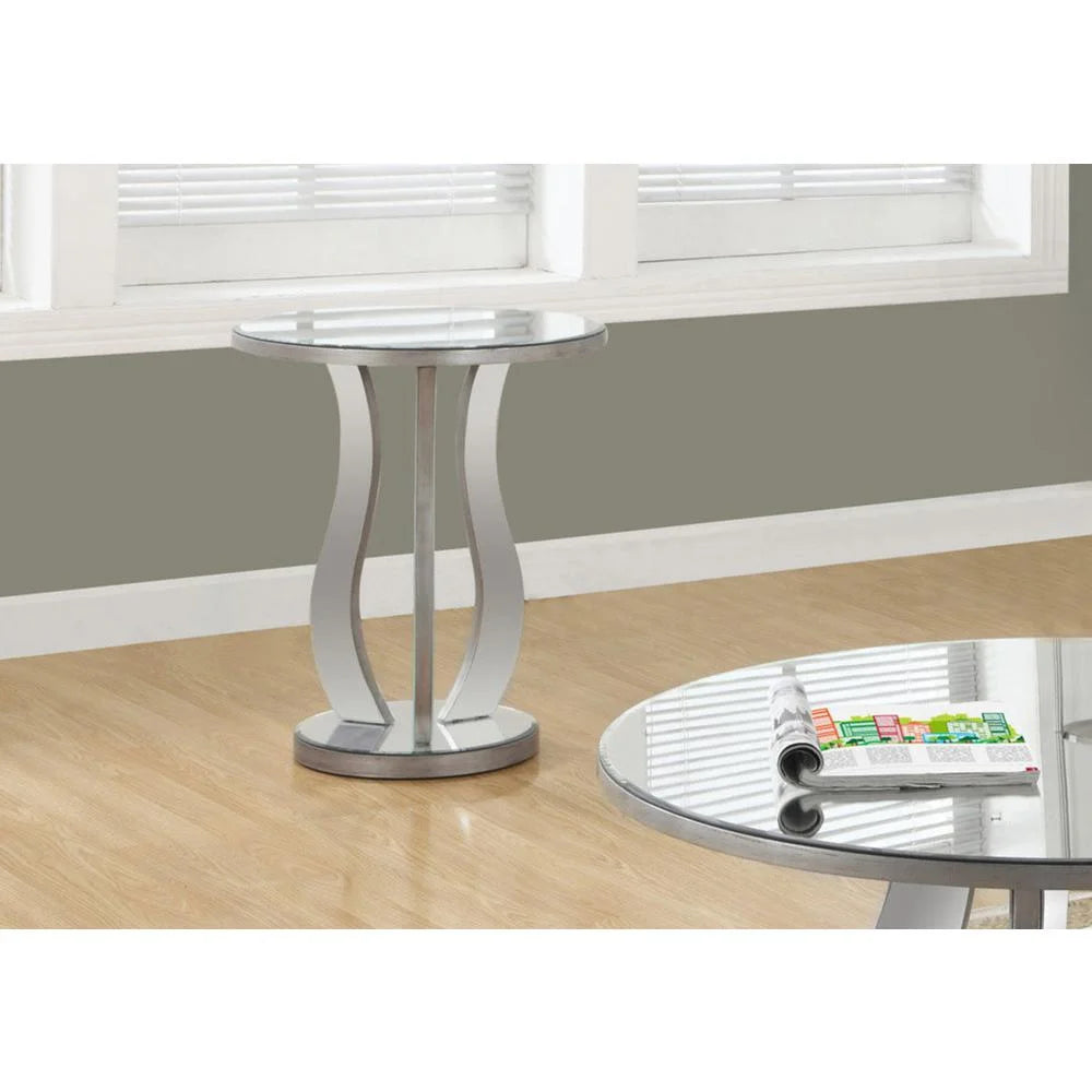 Accent Table Side End Nightstand Lamp Living Room Bedroom Mirror Grey