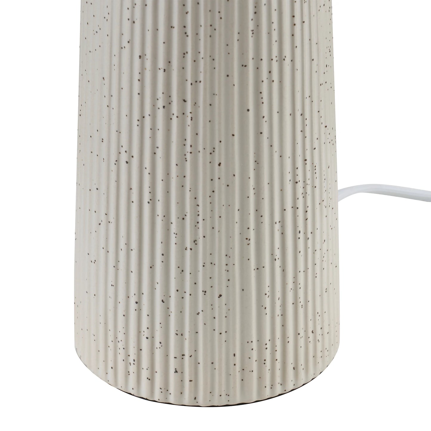 18"In Ribbed Ceramic Table Lamp with Ivory Pleated Shade