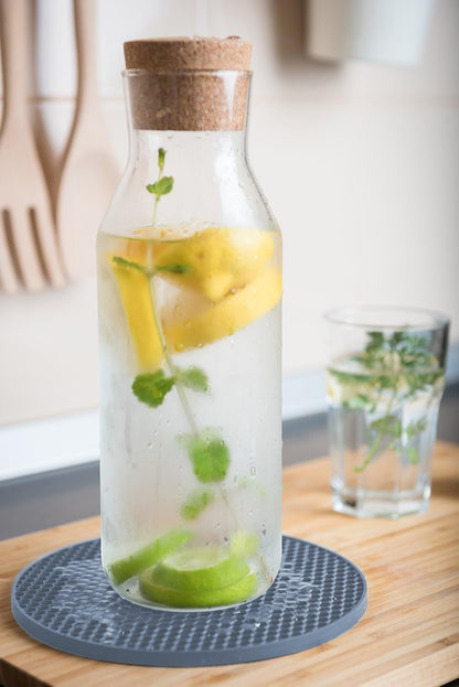 Silicone Trivet for Hot Dishes. Silicone Pot Holders Are Heat Resistant Mats for Countertop up to 440°F, Multipurpose - Non Slip Jar Opener Hot Disher Spoon Rest Food Grade & BPA Free (Gray)