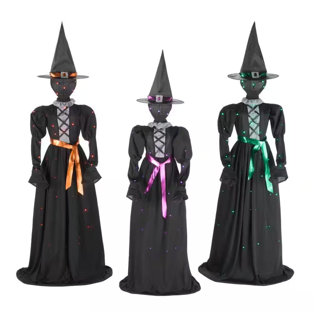 3-Piece Halloween Classics LED Faceless Witches H39