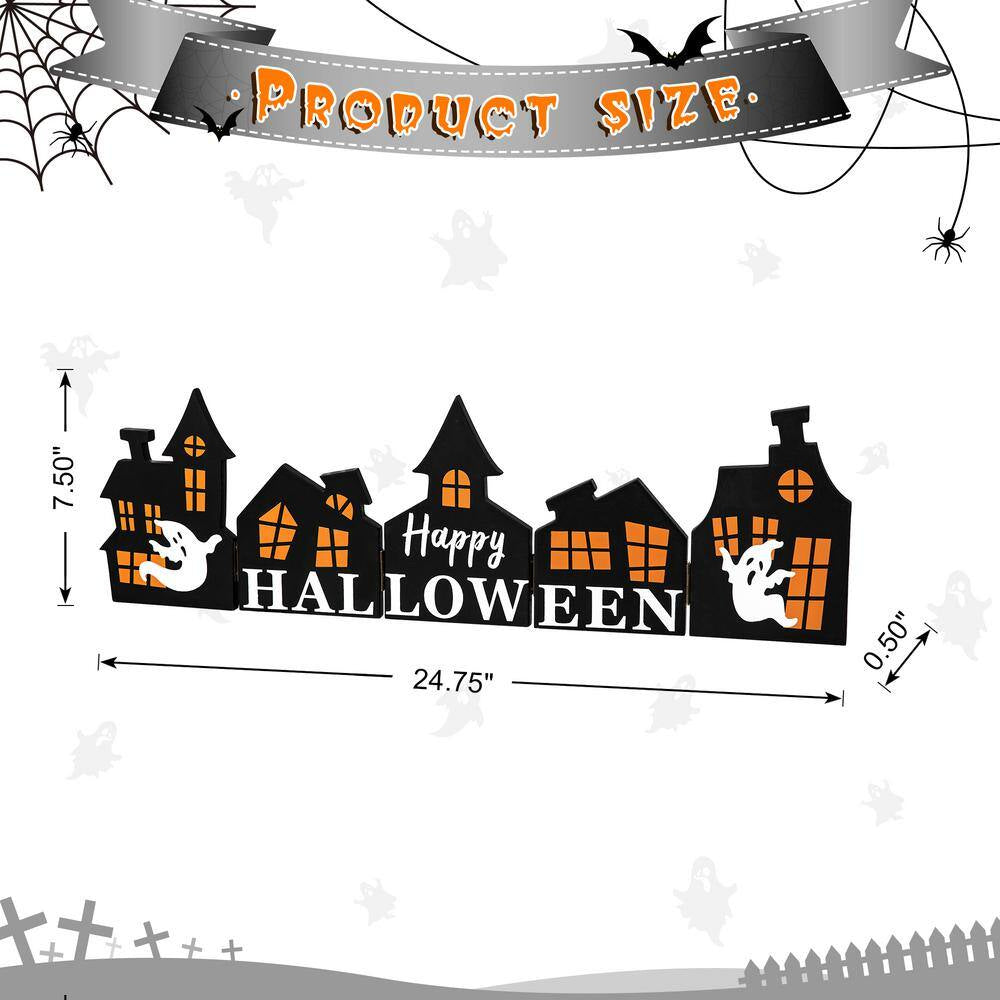 7.5 In. H Halloween Wooden Hinged Haunted House Table Decor