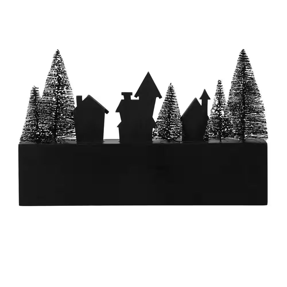 8.75 In. H Halloween Wooden Halloween Haunted House Table Sign