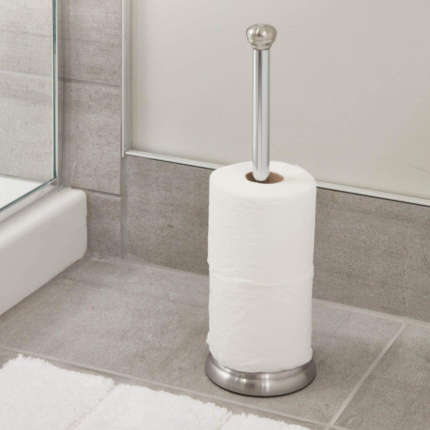 Idesign Brushed Stainless Steel Toilet Paper Holder, the York Collection