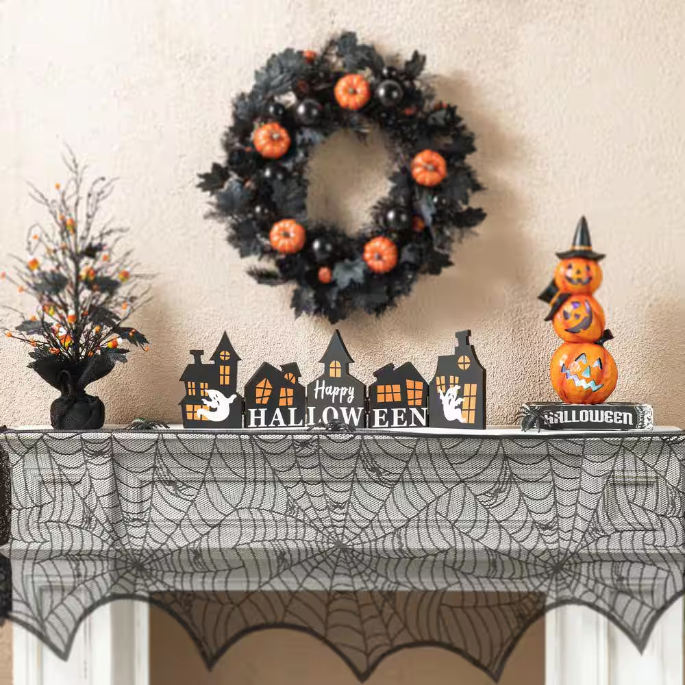 7.5 In. H Halloween Wooden Hinged Haunted House Table Decor