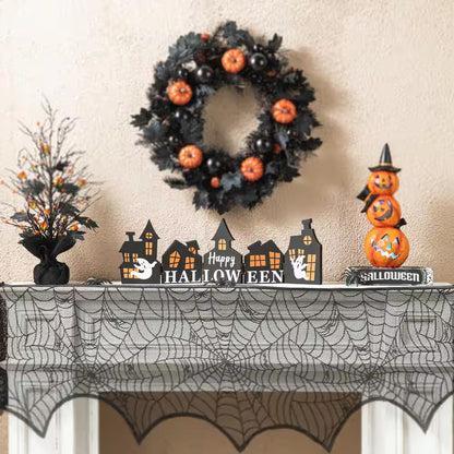 7.5 In. H Halloween Wooden Hinged Haunted House Table Decor