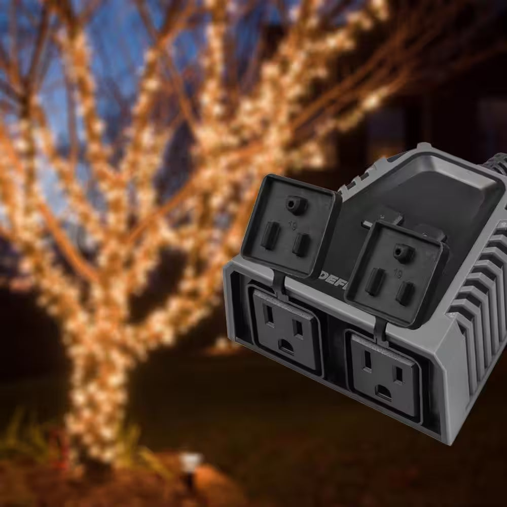 15 Amp 120-Volt Smart Wi-Fi Bluetooth Outdoor Plug with 2-Outlets Powered by Hubspace