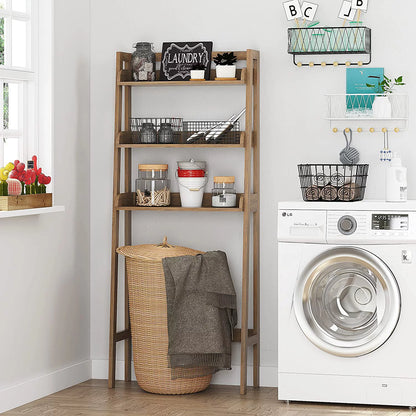 3-Shelf Bathroom Organizer over the Toilet, Bathroom Space Saver, Bathroom Shelf, Wood Grain