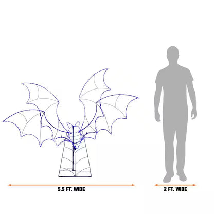 5.5 Ft. Halloween Classics LED Bat Silhouette H42