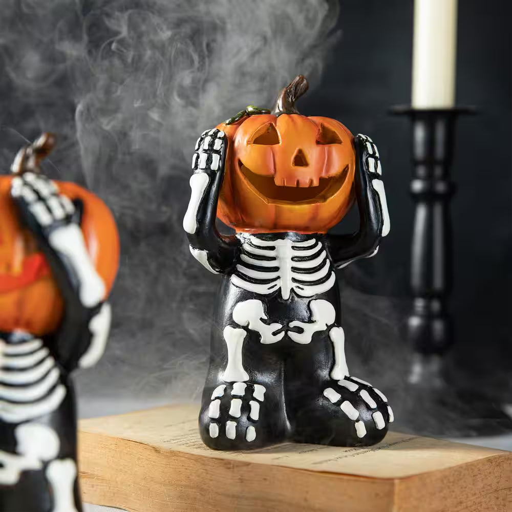 5.75 In. H Halloween Resin Skeleton Pumpkin Table Decor (Set of 3)