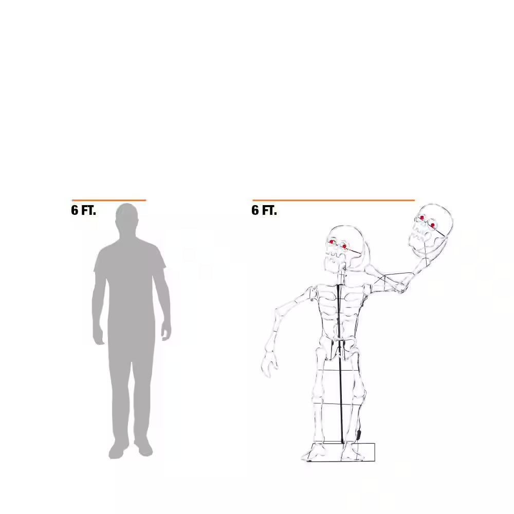 6 Ft. Halloween Classics LED Skeleton Silhouette H41