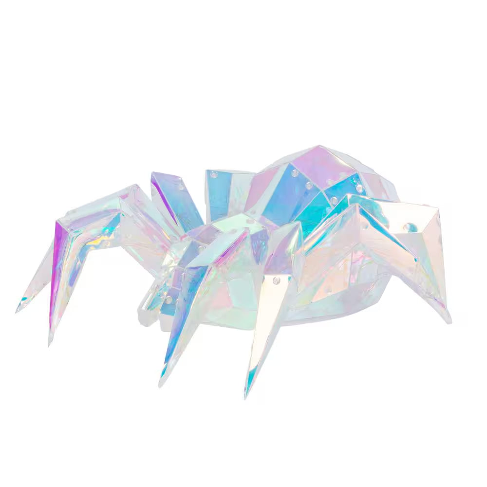 Spooky 13.78 In. USB Electric Lighted Hanging Halloween Holographic Hanging Spider with Remote Control