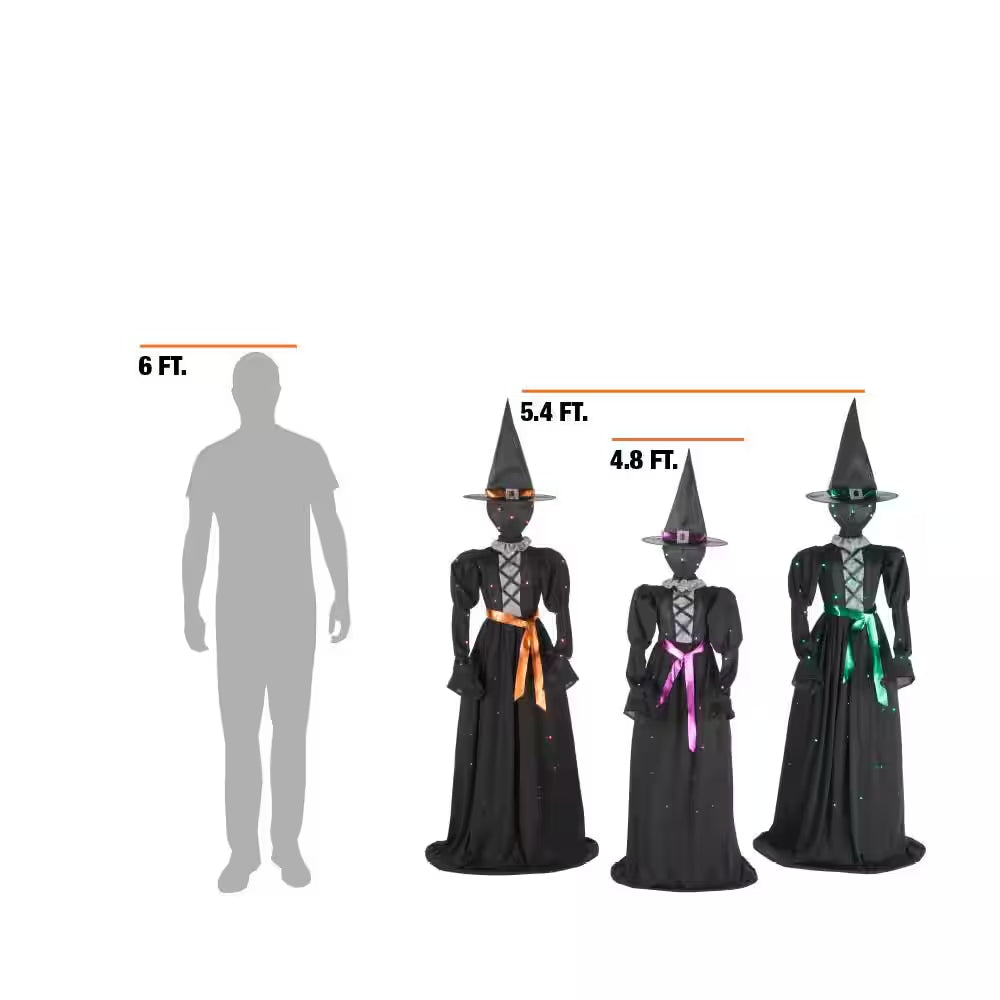 3-Piece Halloween Classics LED Faceless Witches H39