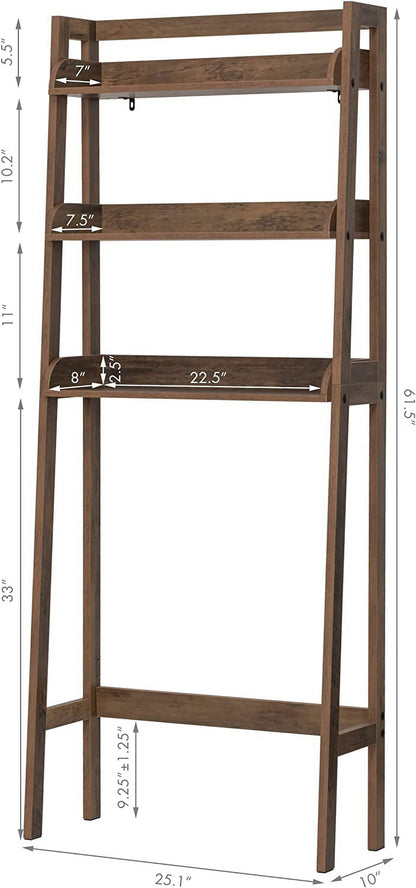 3-Shelf Bathroom Organizer over the Toilet, Bathroom Space Saver, Bathroom Shelf, Wood Grain