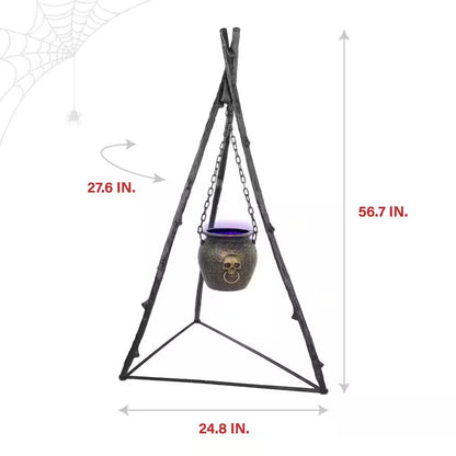 4.7 Ft. Touch-Activated Animated Witch Cauldron Halloween Prop