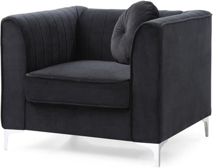 Delray Velvet Chair in Black