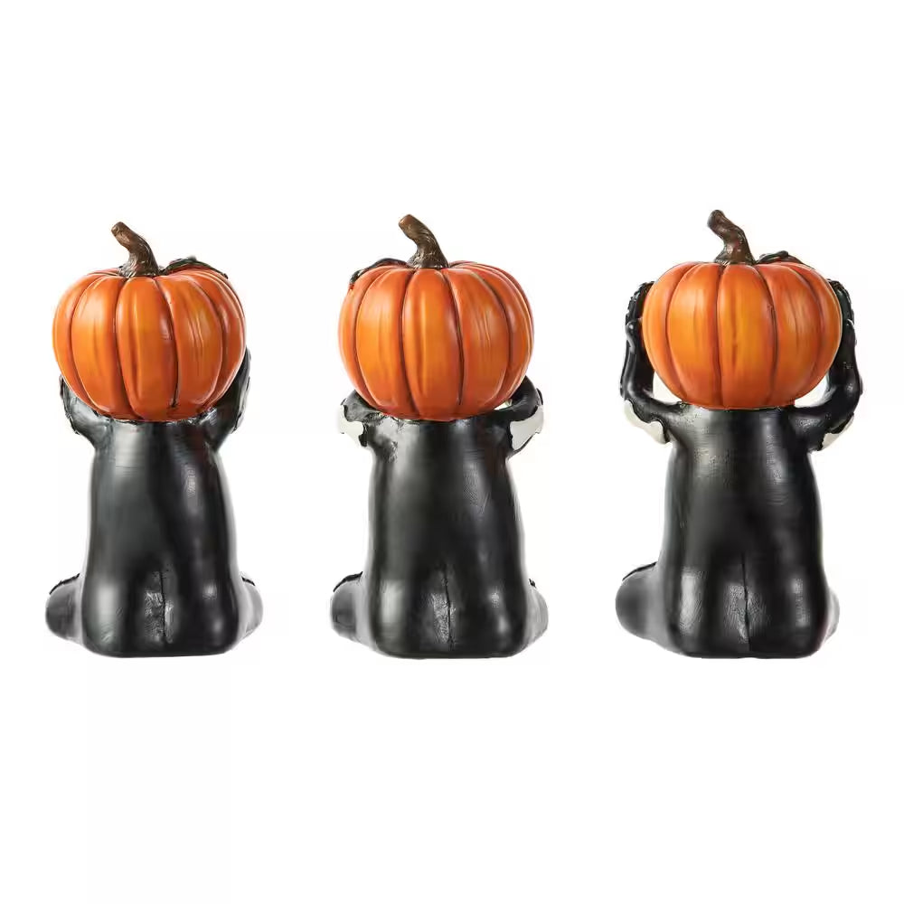 5.75 In. H Halloween Resin Skeleton Pumpkin Table Decor (Set of 3)