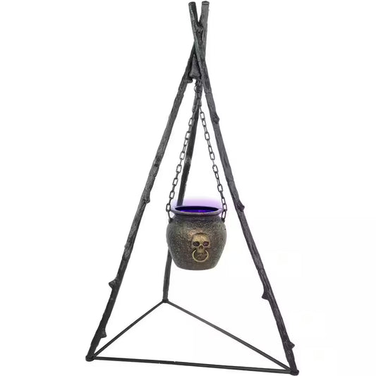 4.7 Ft. Touch-Activated Animated Witch Cauldron Halloween Prop