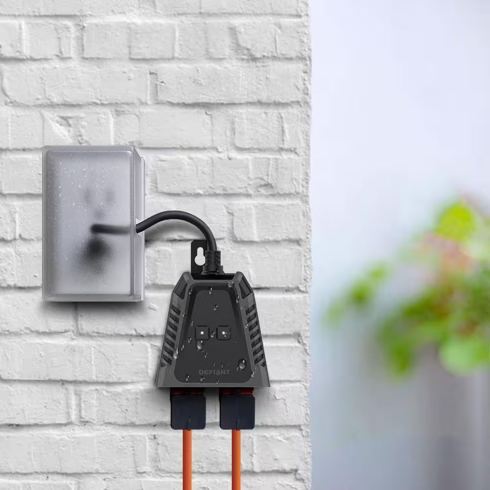 15 Amp 120-Volt Smart Wi-Fi Bluetooth Outdoor Plug with 2-Outlets Powered by Hubspace