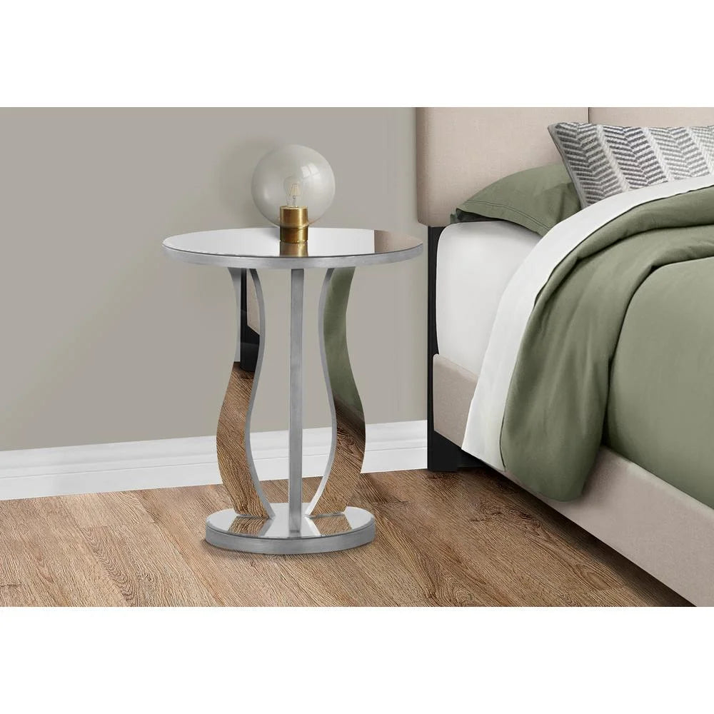 Accent Table Side End Nightstand Lamp Living Room Bedroom Mirror Grey