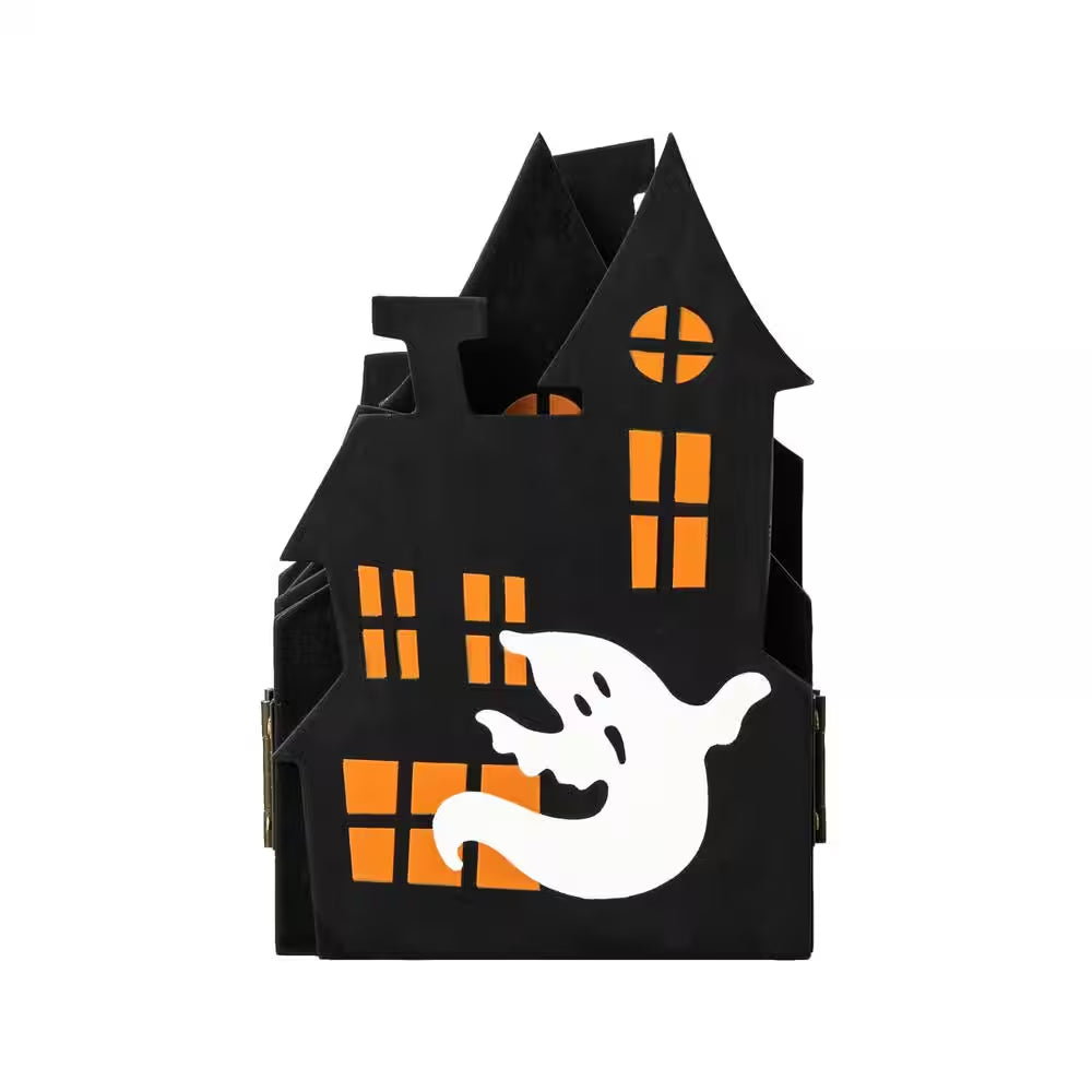 7.5 In. H Halloween Wooden Hinged Haunted House Table Decor