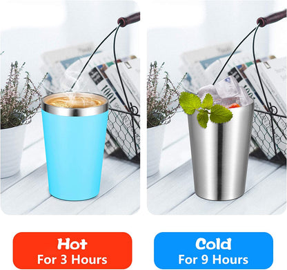 12Oz Tumbler Stainless Steel Tumbler Bulk Vacuum Insulated Double Wall Travel Tumbler with Lid and Straw Reusable Tumbler, Stainless 12 Pack