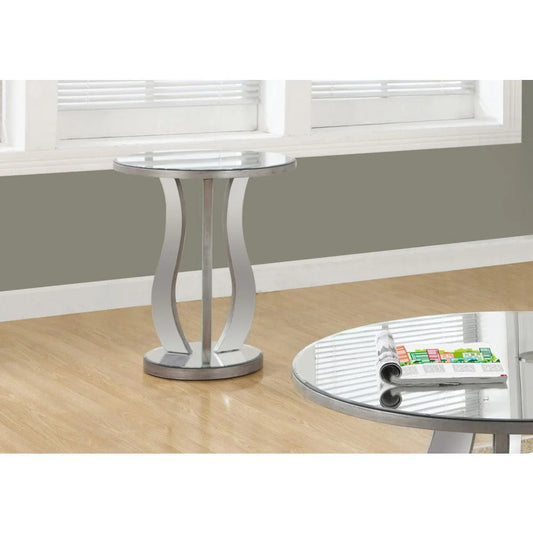 Accent Table Side End Nightstand Lamp Living Room Bedroom Mirror Grey