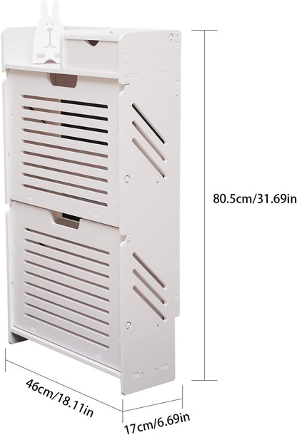 Shoe Storage Cabinet Tipping Shoe Cabinet,White Shoe Rack Storage Organizer,Portable Shoe Rack Organizer,Cabinet for Heels,Slippers