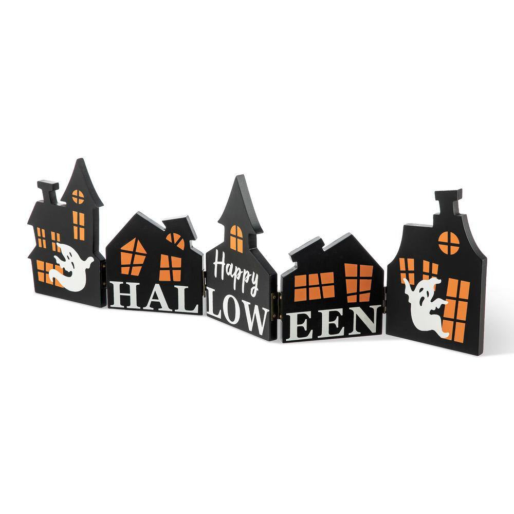 7.5 In. H Halloween Wooden Hinged Haunted House Table Decor