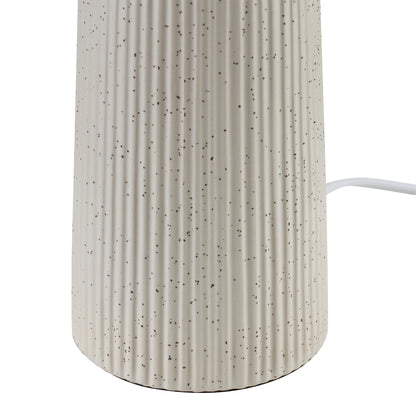 18"In Ribbed Ceramic Table Lamp with Ivory Pleated Shade