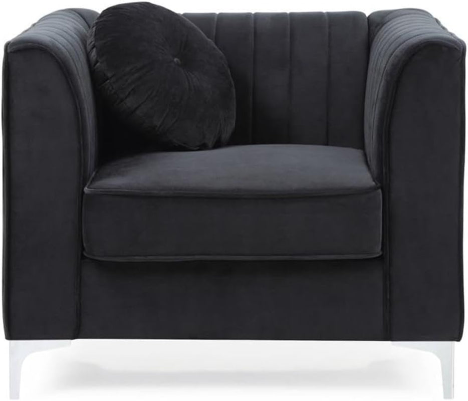 Delray Velvet Chair in Black