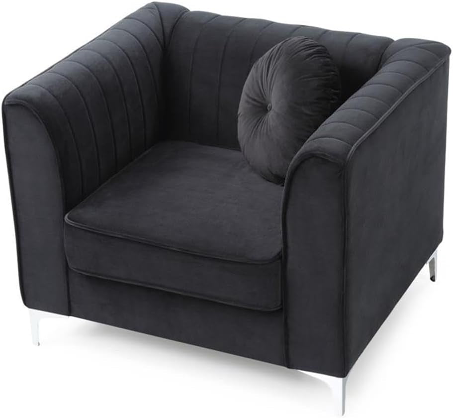 Delray Velvet Chair in Black