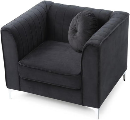 Delray Velvet Chair in Black