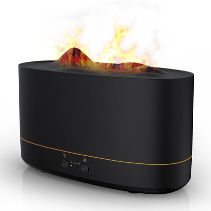Flame Diffuser Humidifier, 7 Color Essential Oil Diffuser, Time Setting for Home, Room, Black