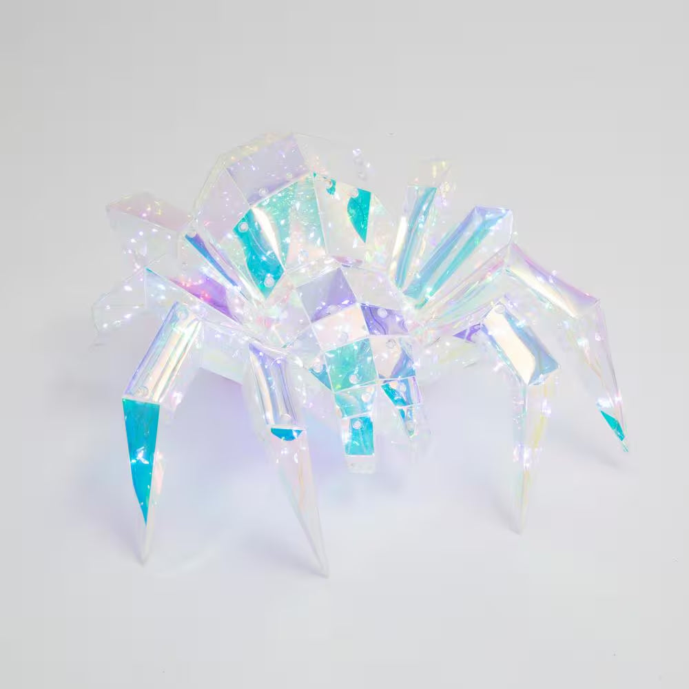 Spooky 13.78 In. USB Electric Lighted Hanging Halloween Holographic Hanging Spider with Remote Control